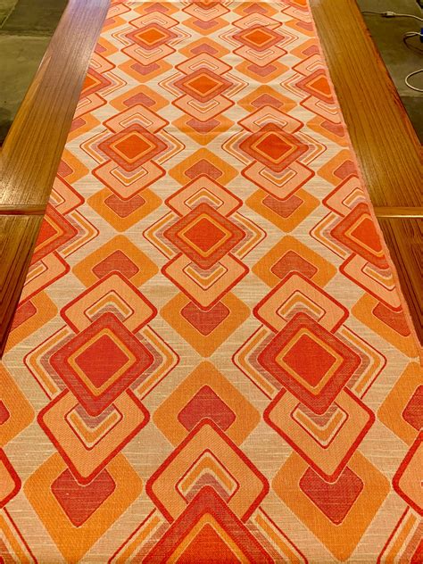 Mod 70s Scandinavian Upholstery Fabric With A Mid Century Panton Esque