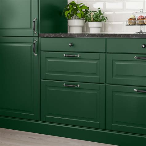 BODBYN Drawer front - dark green - IKEA in 2020 | Dark green kitchen ...
