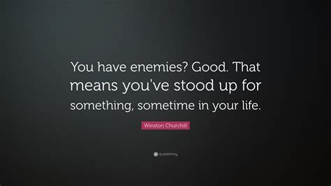 Winston Churchill Quote You Have Enemies Good That Means Youve