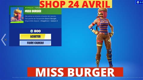 Newmiss Burger Skin Fortnite Emote Boutique 24 Avril Fortnite Battle