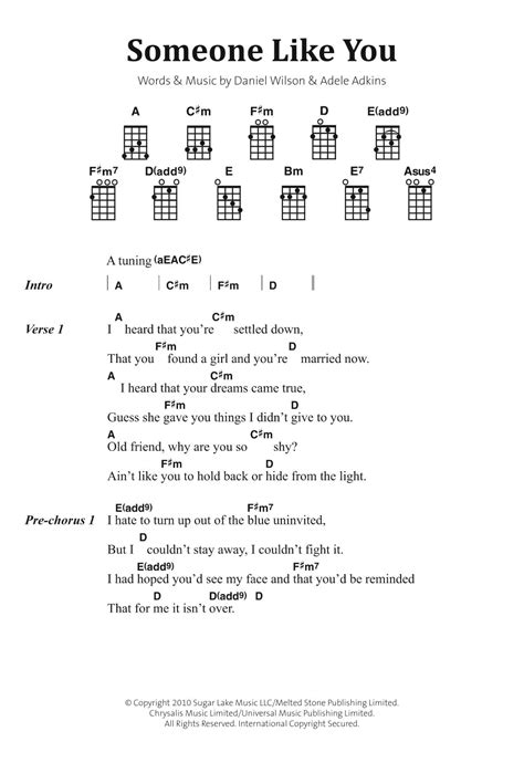 If you want to learn easy ukulele songs or if you're just searching to step up your ukulele game, you've come to the right place! Someone Like You Chords - dietamed.info | Ukulele chords songs, Ukulele songs, Ukulele songs popular