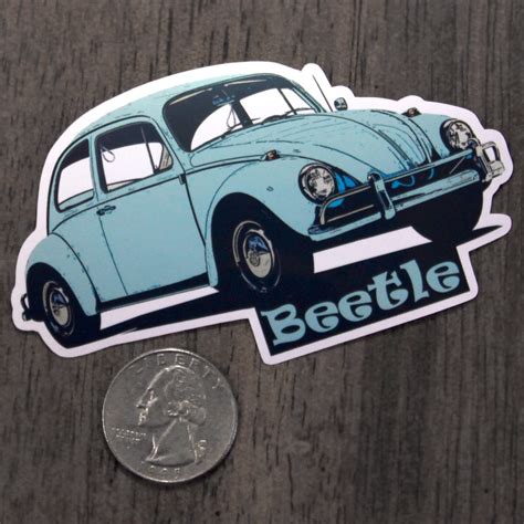 Vw Beetle Bug Laminated Sticker Decal Etsy