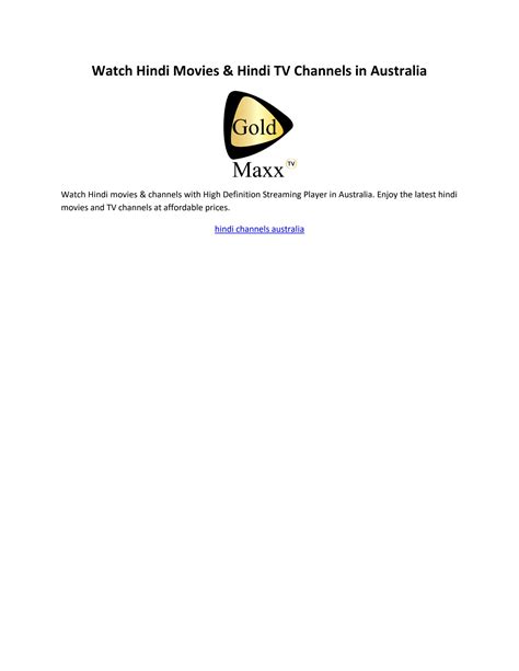 Watch Hindi Movies And Hindi Tv Channels In Australia By Maxx Tv Issuu