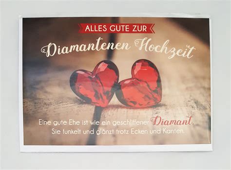 Glückwunschkarte Zur Diamantenen Hochzeit Grußkarte kaufen