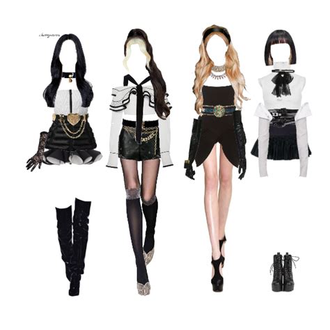 Fashion Set Black And White Created Via Stage Outfits Kpop Fashion