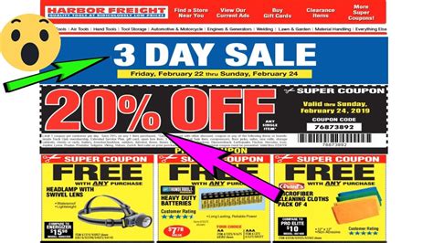 3 day sale harbor freight youtube