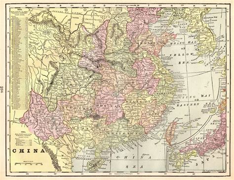 1900 Antique China Map Of China And Japan Map Beautiful Original Map