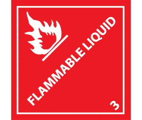 Class 3 Flammable Liquid Labels 25 PkPressure Sensitive Vin