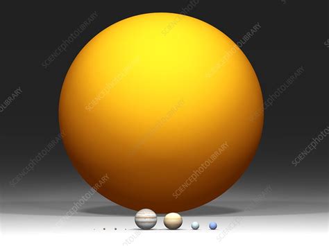 The Sun And Planets Sizes Compared Stock Image C0019340 Science