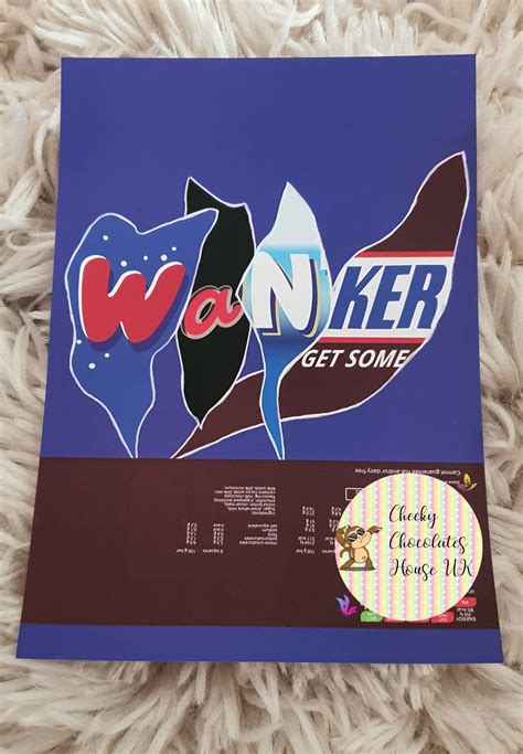 Wanker Funny And Rude Chocolate Wrapper Chocolate Bar Not Etsy
