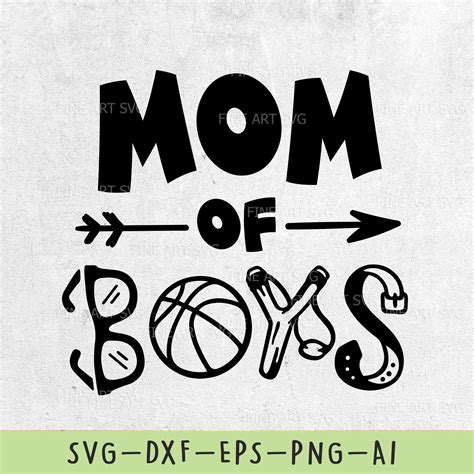 Mom Of Boys Svg File Mom Svg Design Mom Life Svg Boy Mom Etsy
