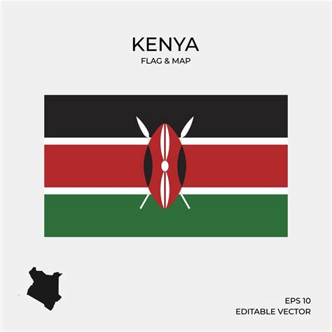 Kenya Map And Flag 2046073 Vector Art At Vecteezy