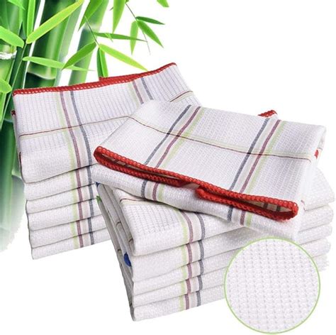 Luckiss Bamboo Dish Cloths Quick Dry Kitchen Rags For
