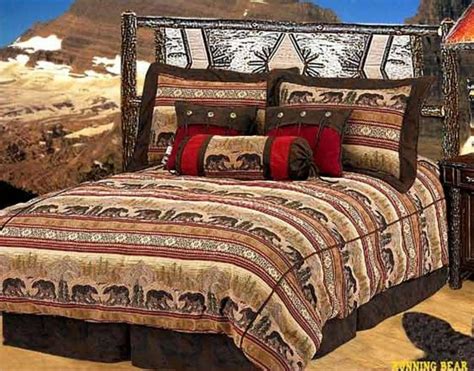 Get cozy with the cowboys! *LOOK* Western Cabin Decor Running Bear Comforter Set ...