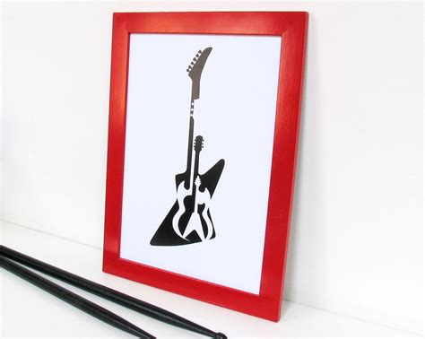Gibson Guitar Print A4 Music Wall Art Via Etsy Music Wall Art