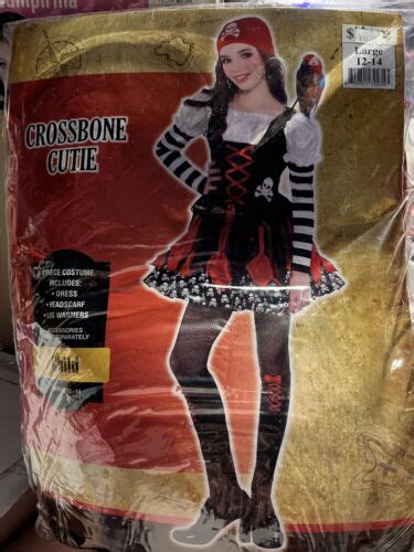 Pirate Crossbone Cutie Child Costume Halloween Girls Youth Large 12 14