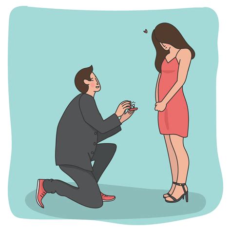 Guy Popping The Question 256910 Vector Art At Vecteezy