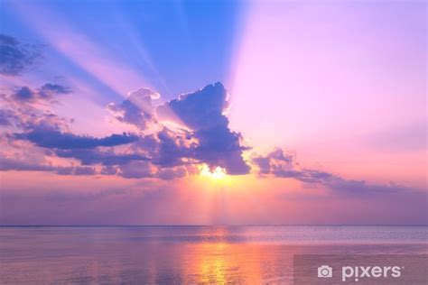 Beautiful Pink Sunset Over Sea Sticker Pixers We Live To Change