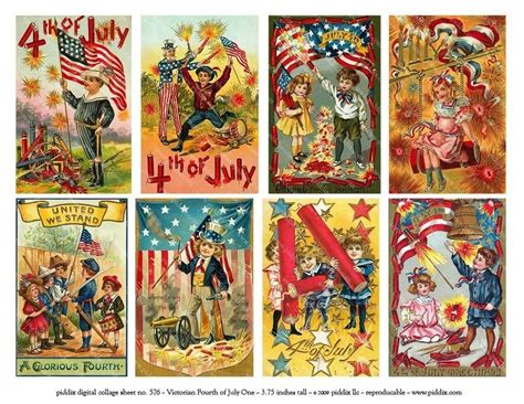 New Victorian Fourth Of July Postcards Piddix Digital Collage