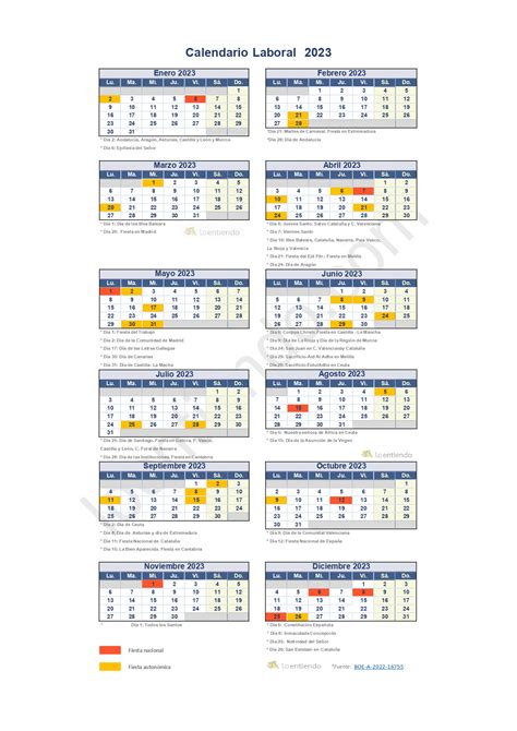 Calendario Laboral Todos Los Puentes Y Festivos