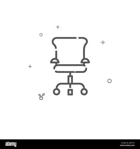Office Chair Simple Line Icon Home Furniture Symbol Pictogram Sign