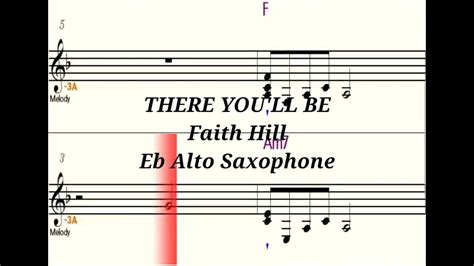 There Youll Be Eb Alto Saxophone Playalong Sheet Music Backing Track Youtube