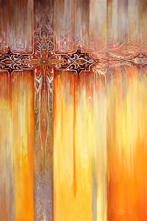 Christian Spiritual Painting Of Cross By Rassouli