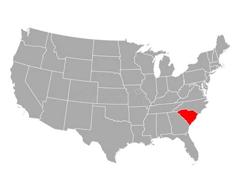 Karte Von South Carolina In Den Usa Vektor Abbildung Illustration Von