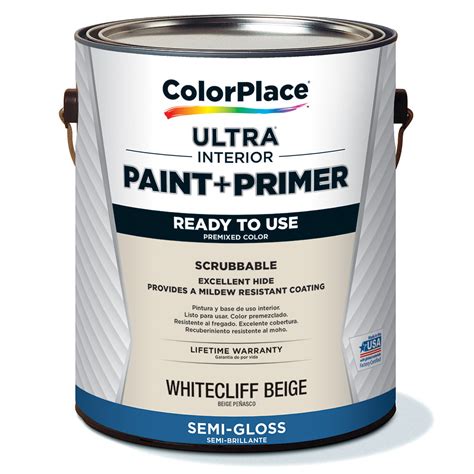 Colorplace Ultra Interior Paint And Primer Whitecliff Beige Semi Gloss