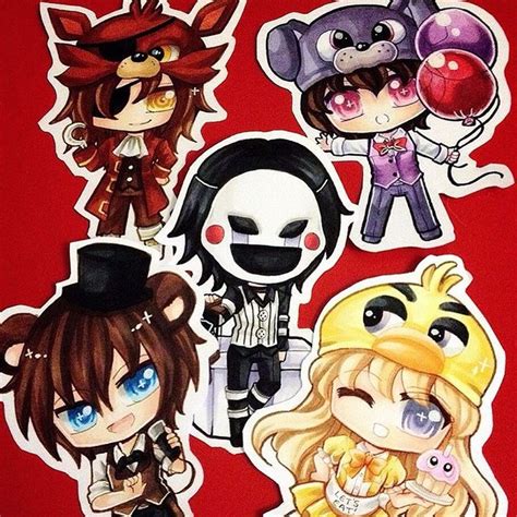 All My Five Nights At Freddys Super Chibis Together D Foxy Bonnie