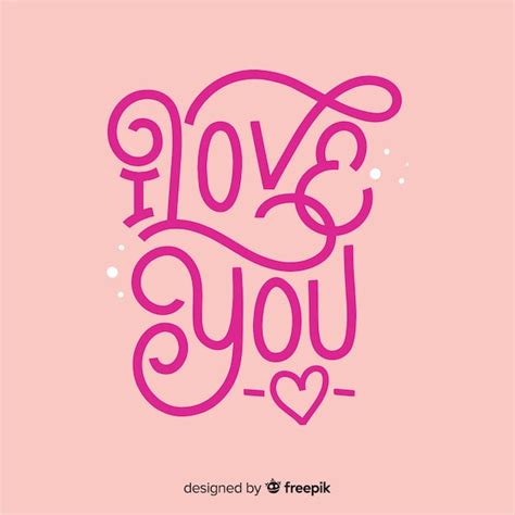 I Love You Lettering Vector Free Download