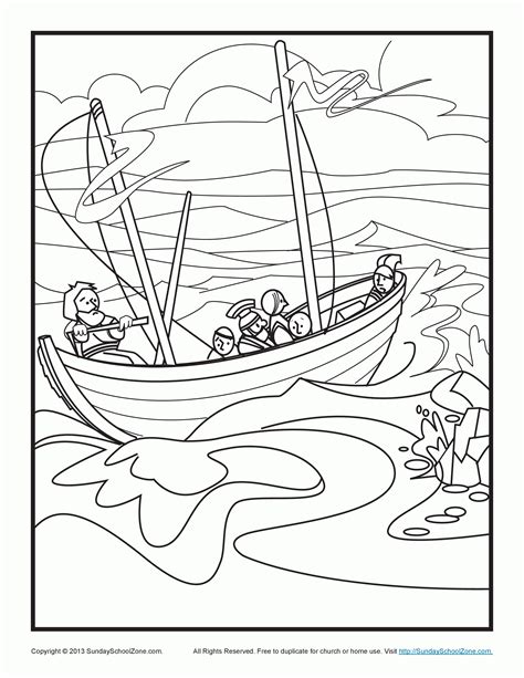 Jesus Calms Storm Free Coloring Page Coloring Home
