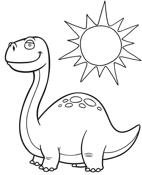 Dinozaur I Slonce Kolorowanka Dla Dzieci Kolorowanki Do Druku E