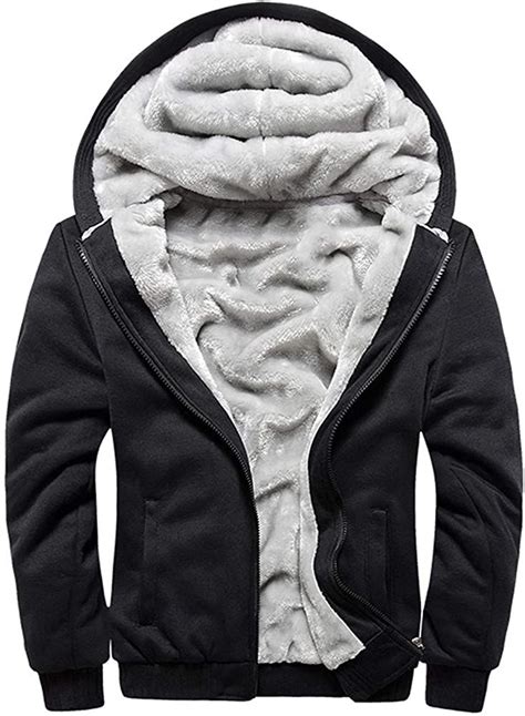 machlab men s pullover winter workout fleece hoodie jackets full zip wool warm thick