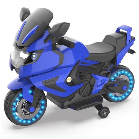 Hoverheart Kids Electric Power Motorcycle 6v Ride On Bike Blue