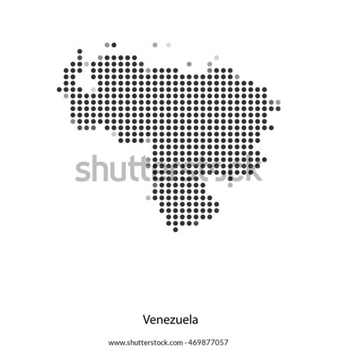Vector Illustration Black Dotted Map Venezuela Stock Vector Royalty