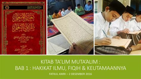 Talim Mutaalim Bab 1 Hakikat Ilmu Fiqih Dan Keutamaannya Bagian