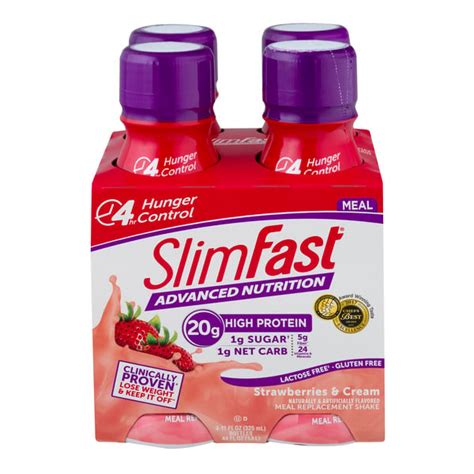 Save On Slimfast Advanced Nutrition Protein Shake Strawberriescream Low Carb 4 Pk Order Online