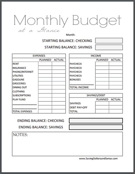 Single Mom Budget Template