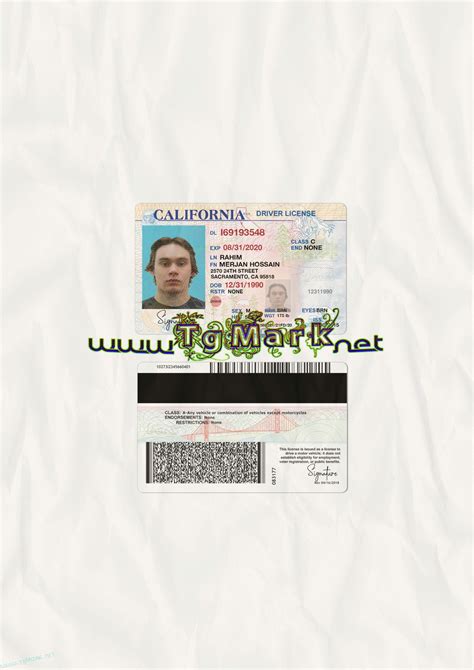 California Driver S License Editable Psd Template Download Instafasr