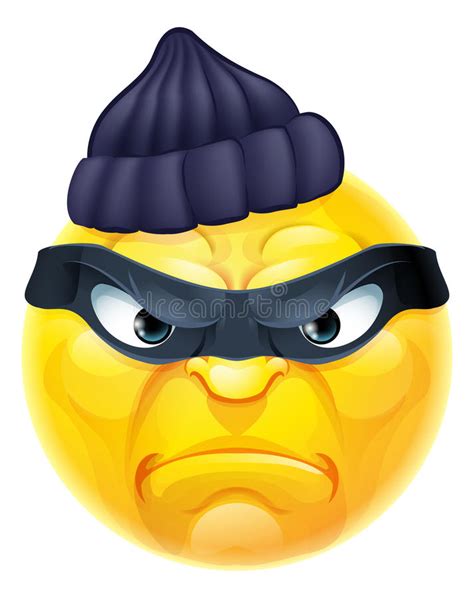 Emoticon Emoji Burglar Or Thief Criminal Stock Vector Illustration Of
