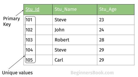 Primary Key In Dbms