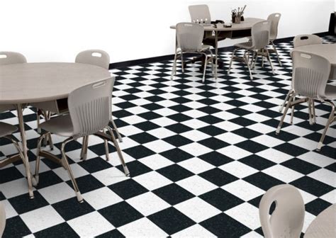 Armstrong Classic Black And White Checkerboard Pattern Vinyl Flooring