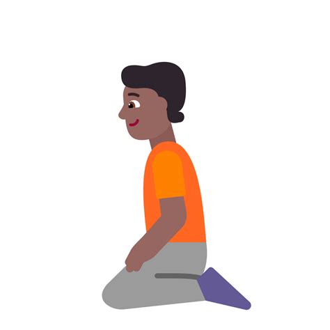 Person Kneeling Flat Medium Dark Icon Fluentui Emoji Flat Iconpack