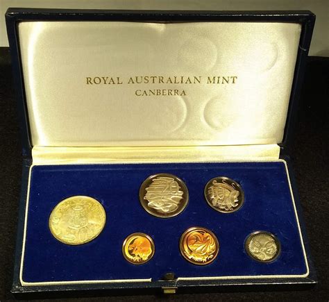 1966 Australia Proof Coin Set Dark Blue Box The Purple Penny