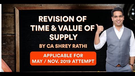 Value of supply • gst is charged on the value of supply of goods and services whenever time of supply conditions are met. CA Inter GST Revision Videos | Time & Value of Supply | CA ...
