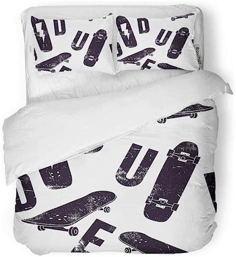 Adowyee Duvet Cover Set Twin Size Skater Dude Pattern