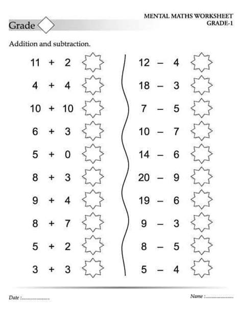 Addition And Subtraction Mental Maths Worksheets Math Worksheets