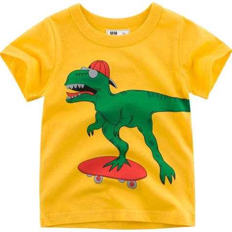 New Cartoon Print Baby Boys Dinosaur T Shirt For Summer Infant Kids
