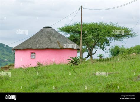 Rondoval Round House Zulu Village Zululand South Africa Stock